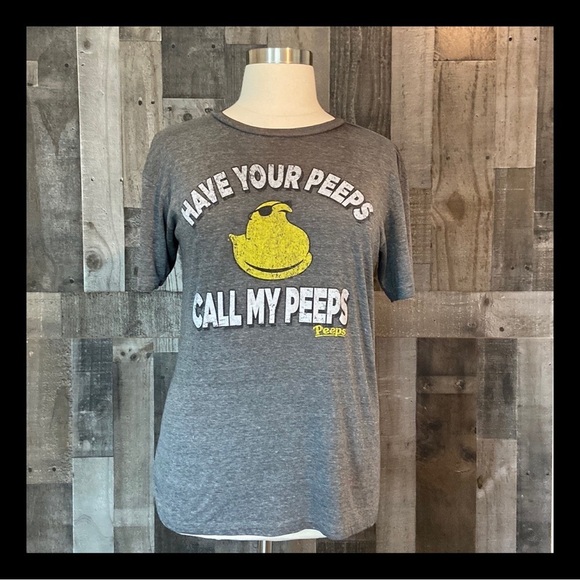 Men’s graphic t-shirt large Have Your Peeps Call My Peeps funny casual Easter - Picture 1 of 10